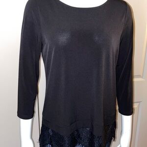Ivanka Trump 3/4 sleeve black top